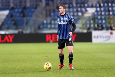 Bergamo, İtalya. 06 Ocak 2021. Atalanta Calcio 'dan Robin Gosens, Atalanta Bergamasca Calcio ve Parma Calcio arasında oynanan A maçı sırasında.