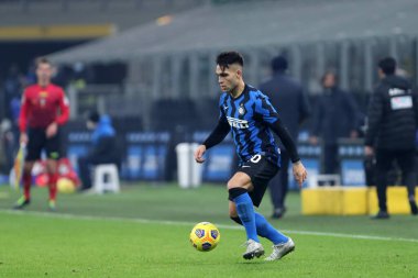 Milano, İtalya. 17 Ocak 2021. Fc Internazionale 'den Lautaro Martinez Fc Internazionale ve Juventus Fc arasında oynanan Serie A karşılaşmasında.