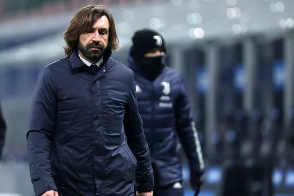 Μιλάνο Ιταλία Ιανουαρίου 2021 Andrea Pirlo Επικεφαλής Προπονητής Της Juventus — Φωτογραφία Αρχείου