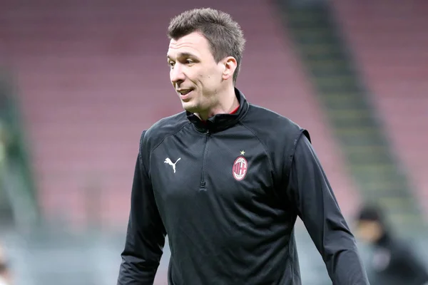 Μιλάνο Ιταλία Ιανουαρίου 2021 Mario Mandzukic Του Milan Κατά Διάρκεια — Φωτογραφία Αρχείου