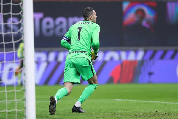 Milano, İtalya. 22. Fabruary 2021. Fc Internazionale takımından Samir Handanoviç, Coppa Italia yarı final maçında Fc Internazionale ile Juventus Fc..