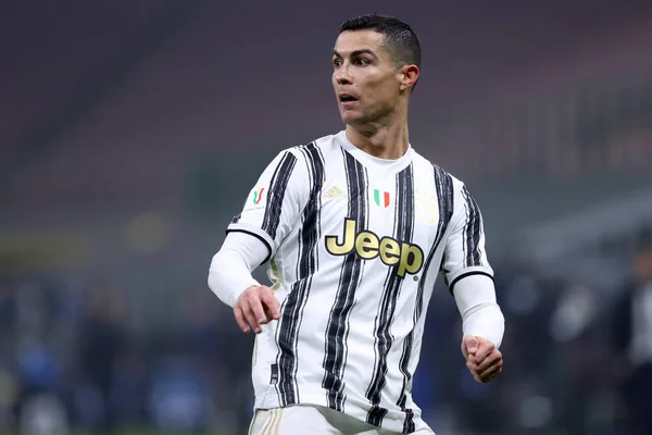 Milano Italien Fabruary 2021 Cristiano Ronaldo Juventus Coppa Italia Semifinalen — Stockfoto