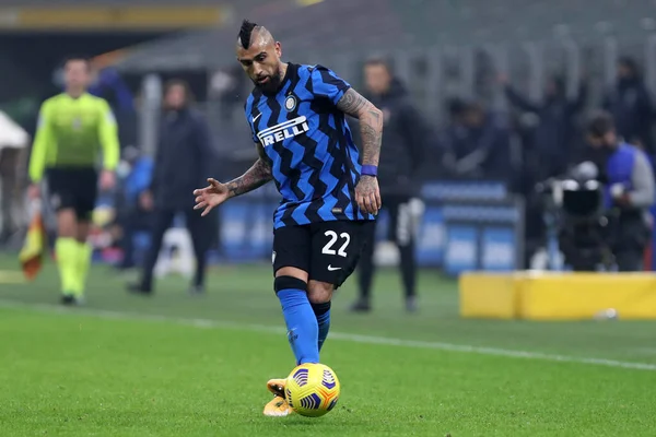 Milano Italia 02º Fabruario 2021 Arturo Vidal Internazionale Durante Partido —  Fotos de Stock