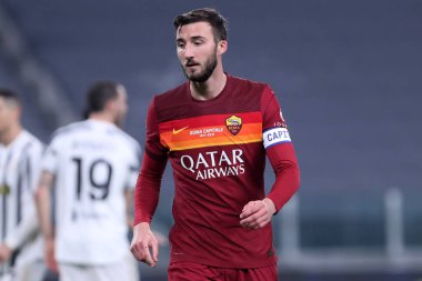 Torino, 06 Şubat 2021. Juventus Fc ile Roma arasındaki A Serisi karşılaşmasında As Roma 'dan Bryan Cristante 