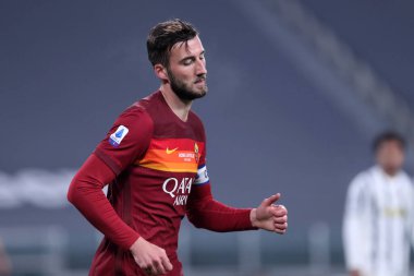 Torino, 06 Şubat 2021. Juventus Fc ile Roma arasındaki A Serisi karşılaşmasında As Roma 'dan Bryan Cristante 