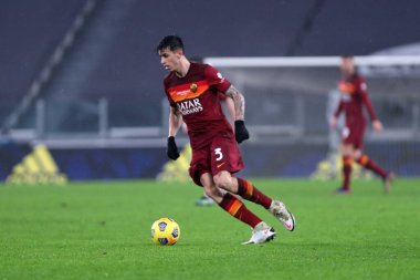 Torino, 06 Şubat 2021. Seriden Roger Ibanez, Juventus Fc ile Roma arasında oynanan A karşılaşmasında Roma Olarak 