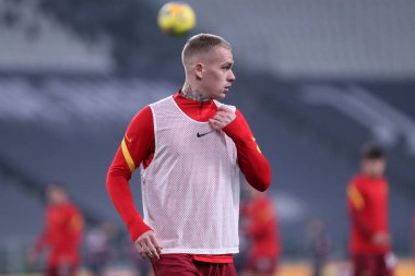 Torino, 06 Şubat 2021. Juventus Fc ile Roma arasındaki A Serisi karşılaşmasında As Roma 'dan Rick Karsdorp 