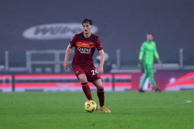 Torino, 06 Şubat 2021. Juventus Fc ile Roma arasında oynanan Serie A karşılaşmasında As Roma 'dan Marash Kumbulla 