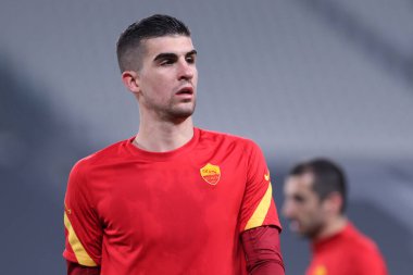 Torino, 06 Şubat 2021. Juventus Fc ile Roma arasındaki A Serisi karşılaşmasında As Roma 'dan Gianluca Mancini 