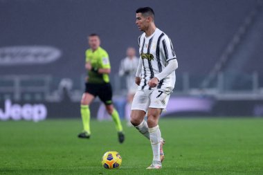 Torino, 06 Şubat 2021. Juventus Fc takımından Cristiano Ronaldo, Juventus Fc ile Roma arasında oynanan Serie A karşılaşmasında 