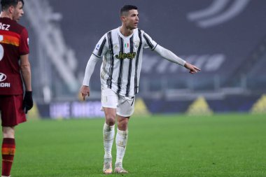 Torino, 06 Şubat 2021. Juventus Fc takımından Cristiano Ronaldo, Juventus Fc ile Roma arasında oynanan Serie A karşılaşmasında 