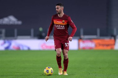 Torino, 06 Şubat 2021. Juventus Fc ile Romanlar arasındaki A Serisi karşılaşmasında As Roma 'dan Leonardo Spinazzola 
