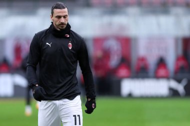 Milano, İtalya. 7 Şubat. Ac Milan ve Fc Crotone arasında oynanan Serie A karşılaşmasında Ac Milan 'dan Zlatan Ibrahimoviç.