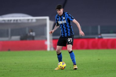 Torino, İtalya. 09. Piyade 2021. Fc Internazionale 'den Alessandro Bastoni Coppa Italia yarı final maçında Juventus Fc ve Fc Internazionale arasında.