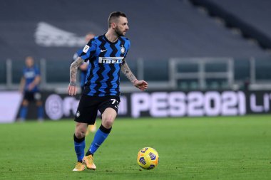 Torino, İtalya. 09. Piyade 2021. Fc Internazionale takımından Marcelo Brozoviç, Juventus Fc ve Fc Internazionale arasında oynanan Coppa Italia yarı final karşılaşmasında.