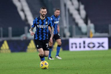 Torino, İtalya. 09. Piyade 2021. Fc Internazionale takımından Marcelo Brozoviç, Juventus Fc ve Fc Internazionale arasında oynanan Coppa Italia yarı final karşılaşmasında.