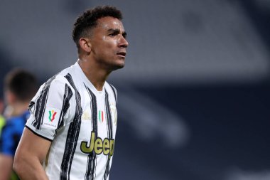 Torino, İtalya. 09. Piyade 2021. Juventus Fc 'den Danilo Coppa Italia yarı final karşılaşmasında Juventus Fc ve Fc Internazionale arasında.