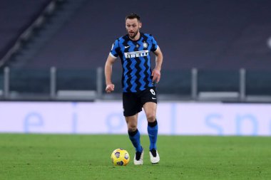 Torino, İtalya. 09. Piyade 2021. Fc Internazionale 'den Stefan de Vrij, Juventus Fc ve Fc Internazionale arasında oynanan Coppa Italia yarı final karşılaşmasında.