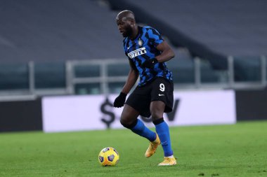 Torino, İtalya. 09. Piyade 2021. Fc Internazionale 'den Romelu Lukaku, Juventus Fc ve Fc Internazionale arasında oynanan Coppa Italia yarı final karşılaşmasında.
