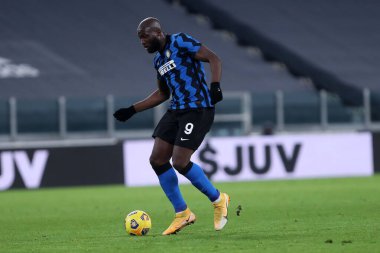 Torino, İtalya. 09. Piyade 2021. Fc Internazionale 'den Romelu Lukaku, Juventus Fc ve Fc Internazionale arasında oynanan Coppa Italia yarı final karşılaşmasında.