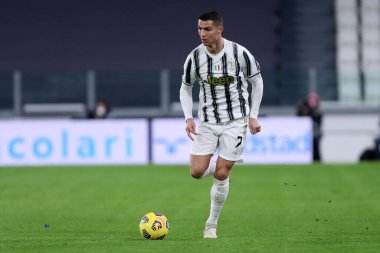 Torino, İtalya. 09. Piyade 2021. Juventus Fc 'den Cristiano Ronaldo Coppa Italia yarı final karşılaşmasında Juventus Fc ve Fc Internazionale arasında.