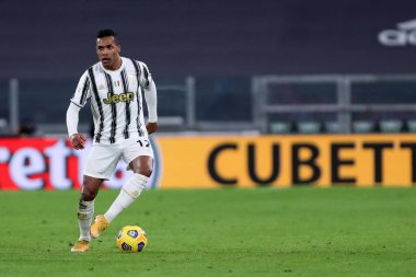 Torino, İtalya. 09. Piyade 2021. Juventus Fc takımından Alex Sandro Coppa Italia yarı final maçında Juventus Fc ve Fc Internazionale arasında.