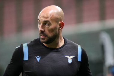 Milano, İtalya. 14 Şubat 2021. Serie A maçında Ss Lazio 'dan Pepe Reina Fc Internazionale ve Ss Lazio arasında.