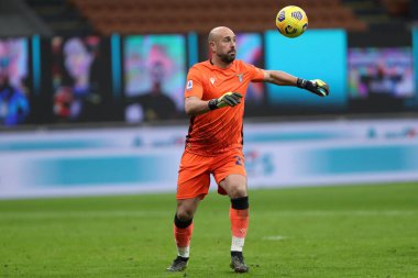 Milano, İtalya. 14 Şubat 2021. Serie A maçında Ss Lazio 'dan Pepe Reina Fc Internazionale ve Ss Lazio arasında.