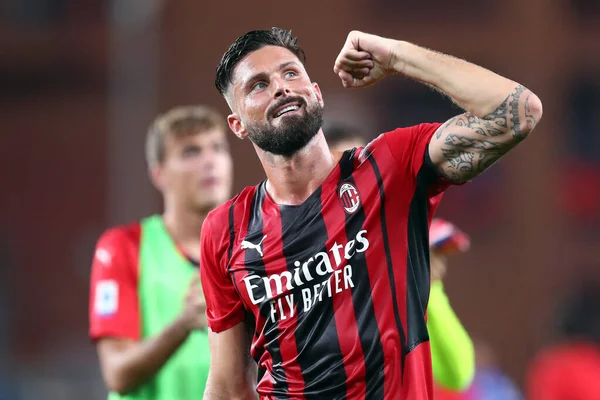 Genova Italië Augustus 2021 Olivier Giroud Van Milan Tijdens Serie — Stockfoto