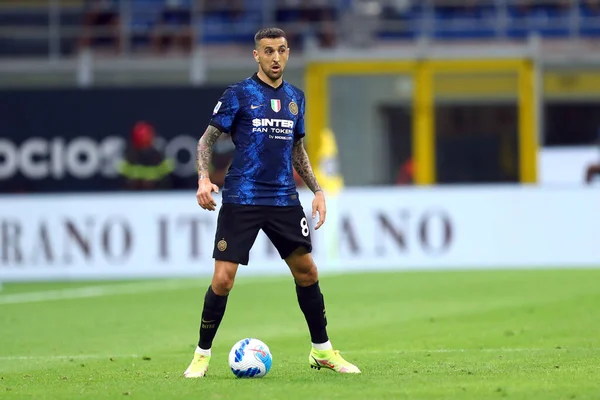 Milán Agosto 2021 Matías Vecino Internazionale Acción Durante Partido Serie —  Fotos de Stock