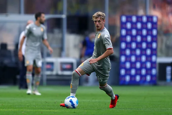 Milano Agosto 2021 Nicolo Rovella Gênova Cfc Controla Bola Durante — Fotografia de Stock