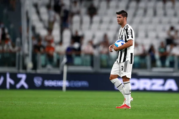 Torino Augusti 2021 Alvaro Morata Från Juventus Den Vänliga Matchen — Stockfoto