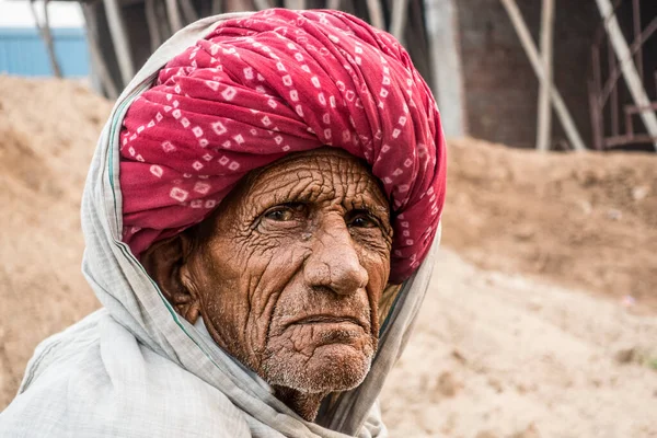 Homme Village Portant Turban Traditionnel — Photo