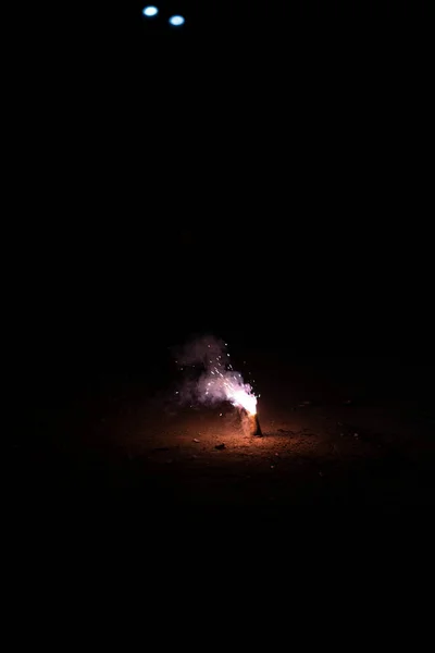 Oheň Praskání Exploze Černém Pozadí — Stock fotografie