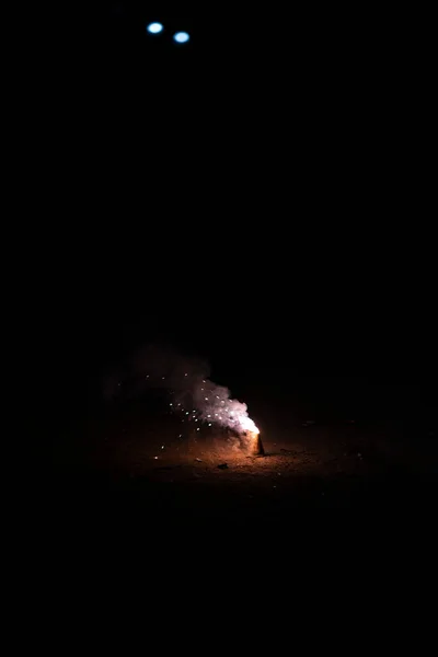 Oheň Praskání Exploze Černém Pozadí — Stock fotografie