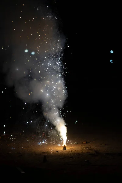 Fogo Explosão Bolacha Fundo Preto — Fotografia de Stock