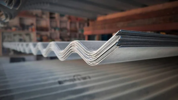 Láminas Aluminio Zinc Zigzag Forma Techo Para Vender Tienda —  Fotos de Stock