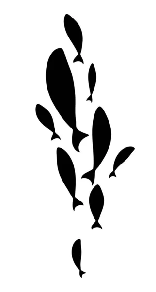 Зграя Риби Школа Риб Дизайн Логотипу Векторні Ілюстрації — стоковий вектор