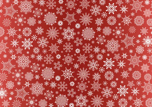 Červené Vánoční Elegantní Pozadí Sněhovými Vločkami Šablony Pohlednic Vektorová Ilustrace — Stockový vektor