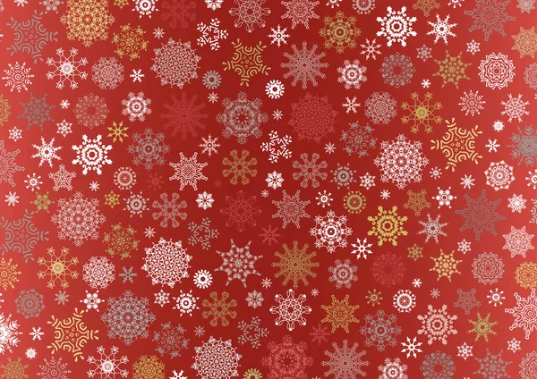 Червоне Різдво Елегантний Фон Кольоровими Сніжинками Шаблони Листівок Векторні Ілюстрації — стоковий вектор