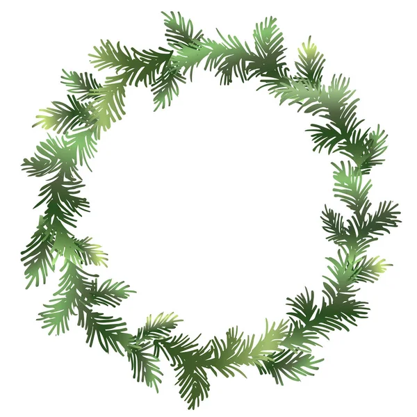 Christmas fir wreath. Pine wreath. Spruce decorative wreath. Decorative element for your design. — Stock Vector