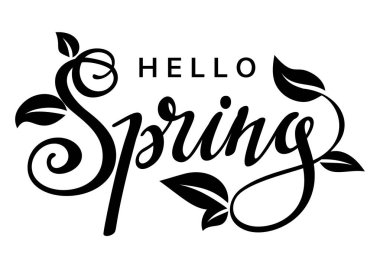 Yapraklı bahar mektupları. Vektör illüstrasyonu.