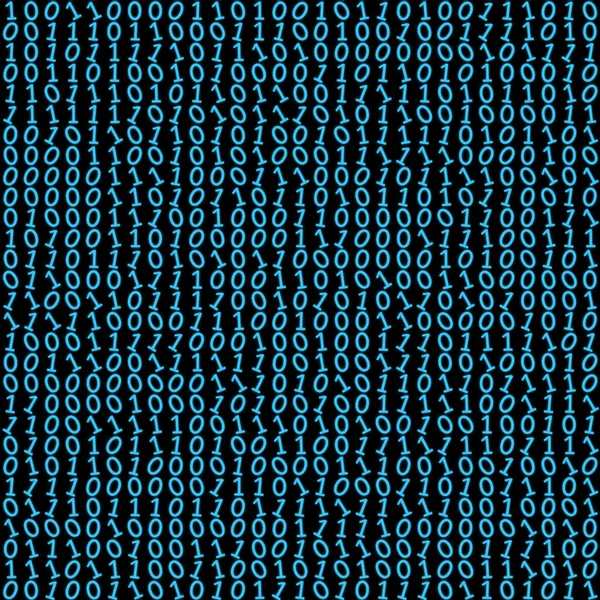 Absztrakt Technológia Bináris Kód Háttér Nullák Egyesek Kék Káosza Instabil — Stock Fotó