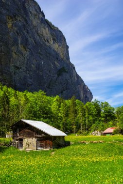 Kırsal manzara Lauterbrunnen, İsviçre