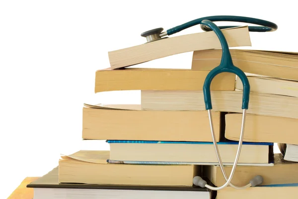 Stethoscope with Text Books — Stock Photo, Image