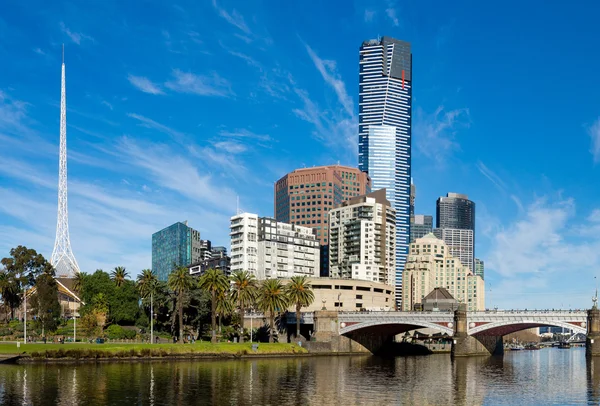 A Yarra-folyó és a southbank, Melbourne Cbd — Stock Fotó