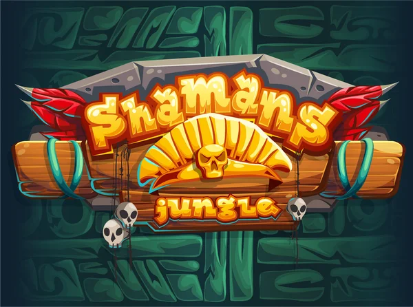 Jungle shamans GUI main window screen — Stock Vector