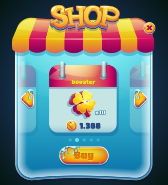 Game shop window for computer app clipart