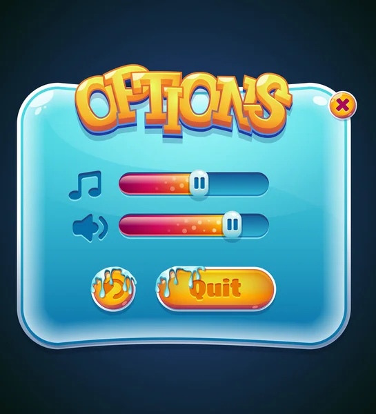 Game options select window for computer app — Stock Vector