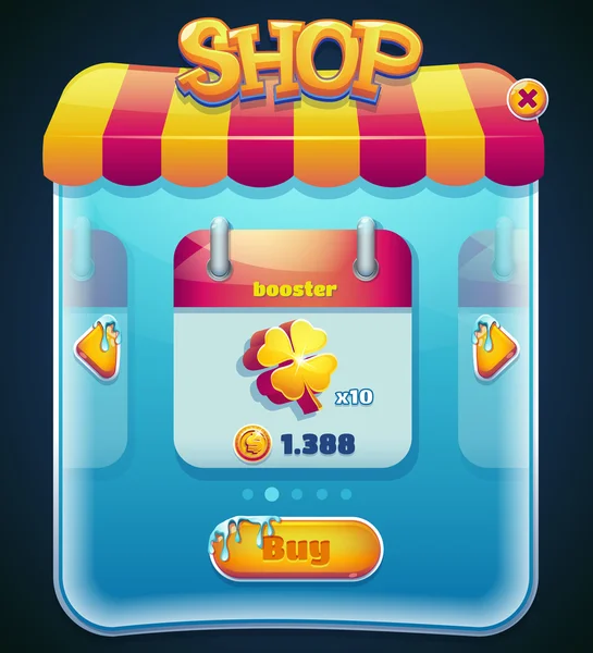 Game shop window for computer app — Stock Vector